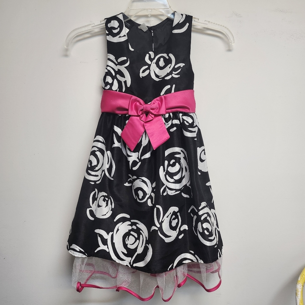 Holiday Editions Black, White and Pink Girls Holiday Dress Size M 7-8
